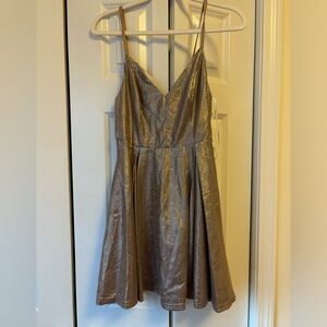 Sparkly Gold Lulus skater dress